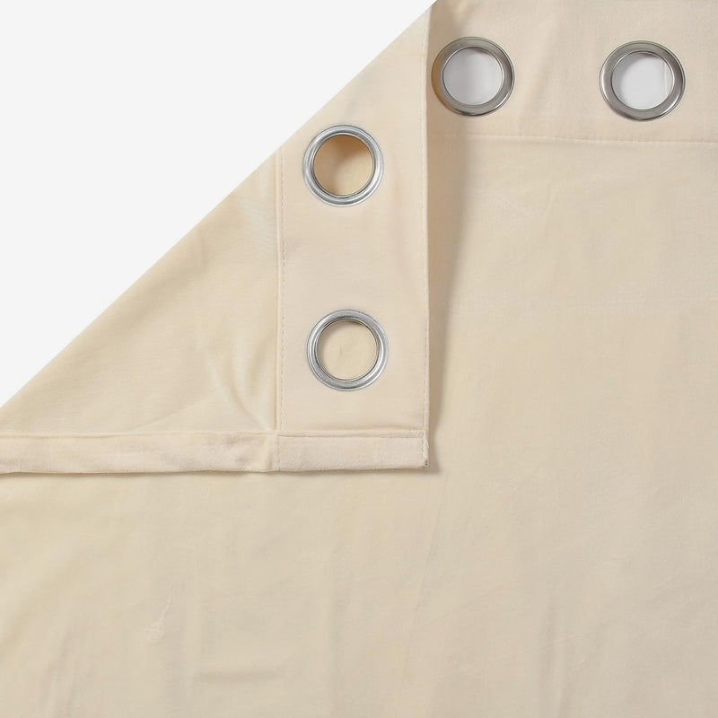 Ambrosia ستائر رومينا المخملية كريمي – 140 × 240 سم - Image 3